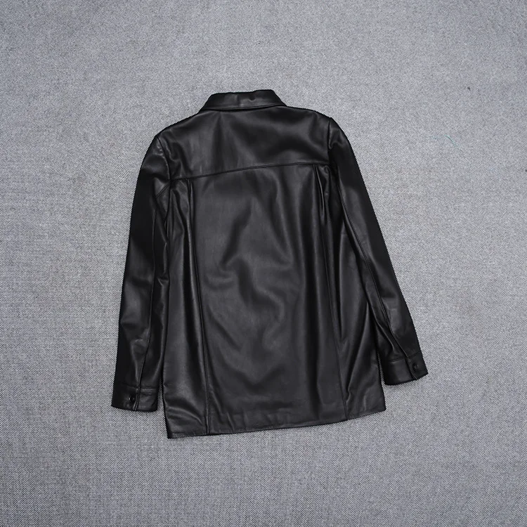 Blouson en cuir véritable pour femme, chic, automne, haute qualité, peau de mouton, A972