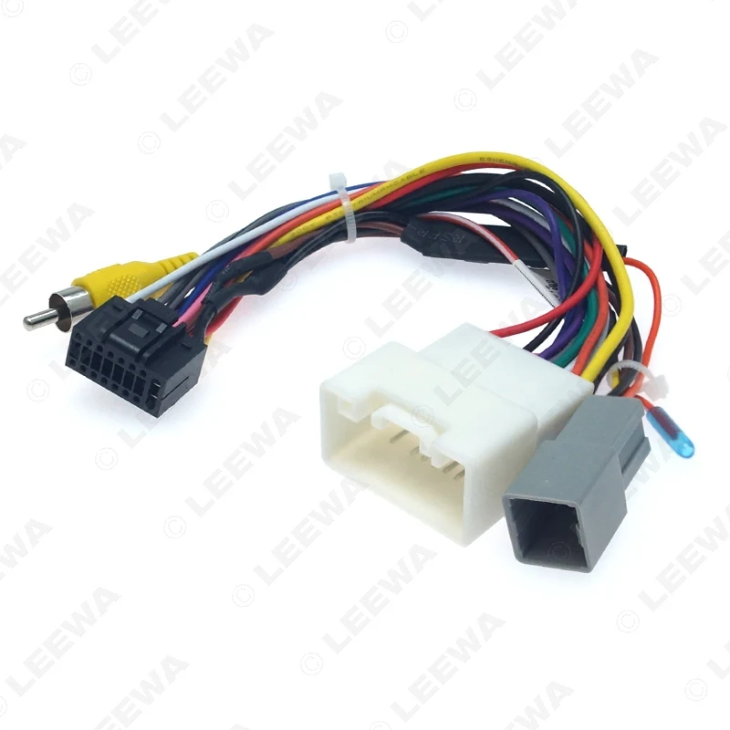 LEEWA Car Stereo Radio 16PIN Adaptor Power Cable For Mitsubishi Outlander Xpander/Mirage Audio 16Pin Wiring Harness #CA4469