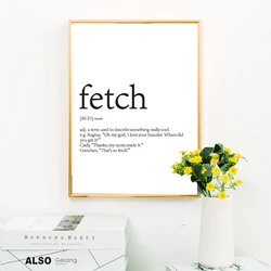 Fetch Definition Art Prints Movie Poster Mean Girls Dictionary Canvas Painting Picture Dorm Office Wall Art Decor Wedding Gift