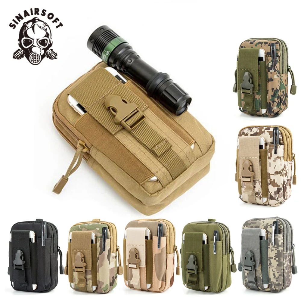 SINAIRSOFT Tactical Pouch Molle Hunting Bags Belt Waist Bag Tactical Pack Outdoor Pouches Case Pocket Camo Sport Bag For Iphone