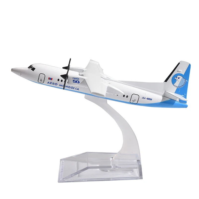 JASON TUTU 16ซม.Aero มองโกเลีย Fokker F50 ERJ 145เครื่องบินเครื่องบินเครื่องบินรุ่น Diecast โลหะ1/400 Scale Drop การจัดส่ง