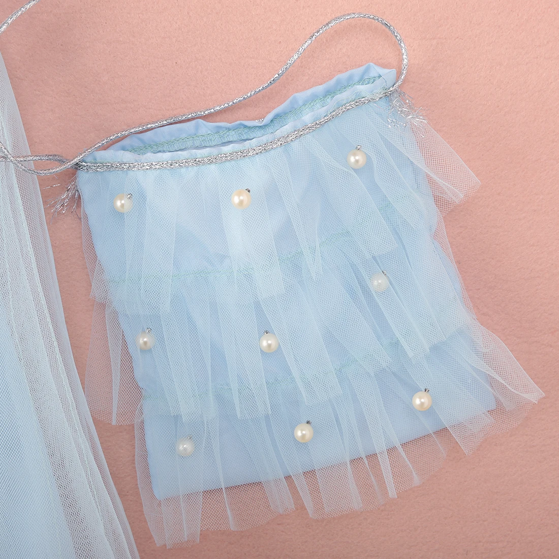 Vestido de princesa infantil, vestido de fadas para meninas, vestido de tule sem mangas com pérolas, vestido de festa casual e de verão, vestido de tule com contas