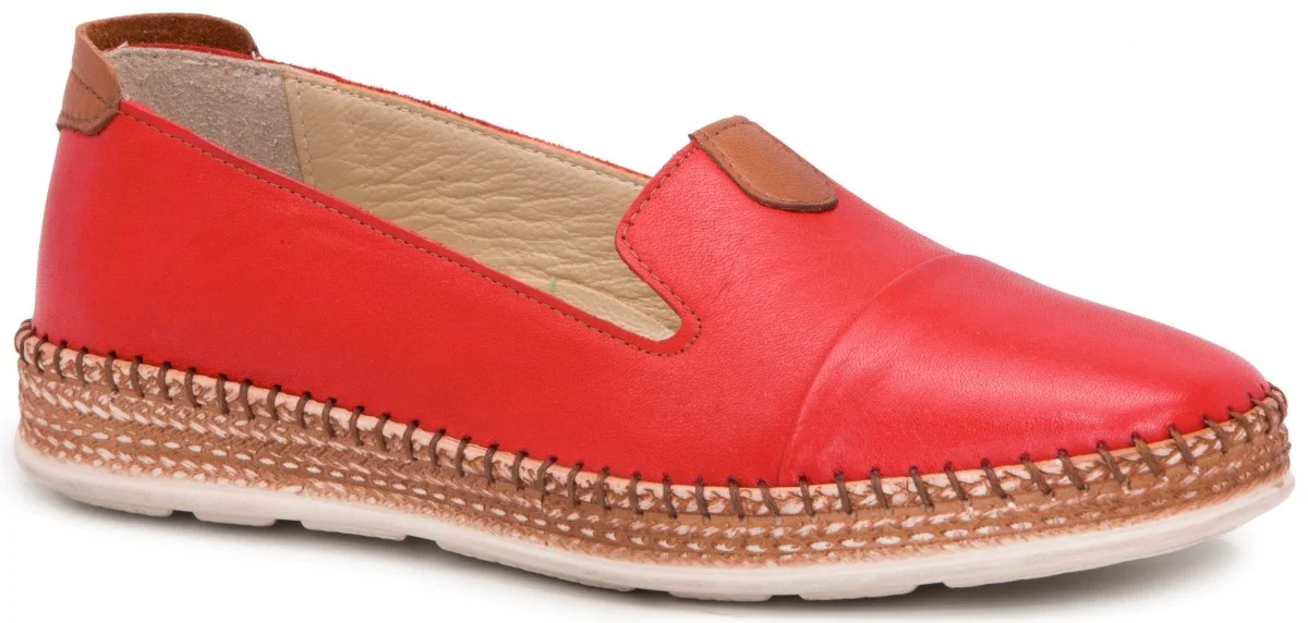 

Gedikpaşalı Mkr 050 Red 2021 Summer Ladies Shoes Ballerina Real Cow Leather Bağsız Comfortable Casual Stylish Hiking Use Loafer