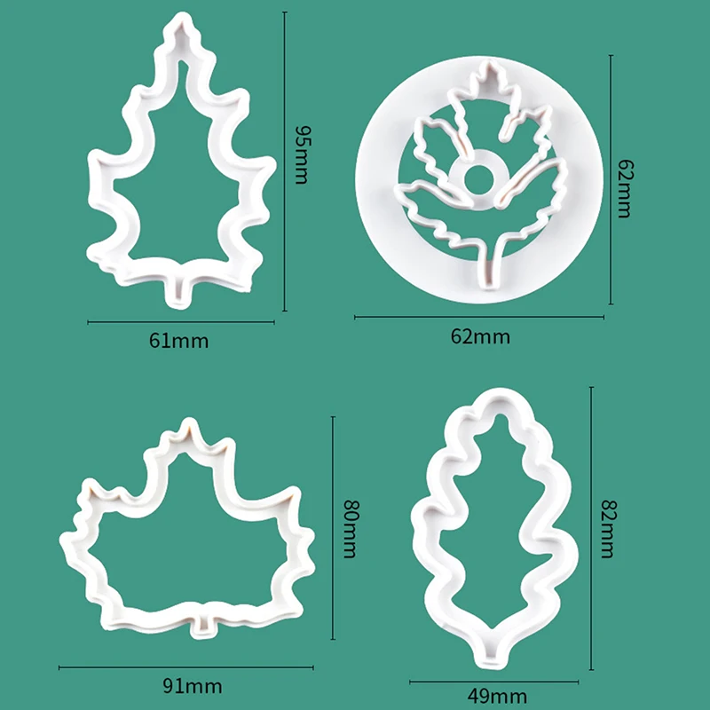 4Pcs/set Maple Leaf Shape Cookie Cutter Molds Biscuit Fondant Cake Decoration Mold Kitchen Baking Tool