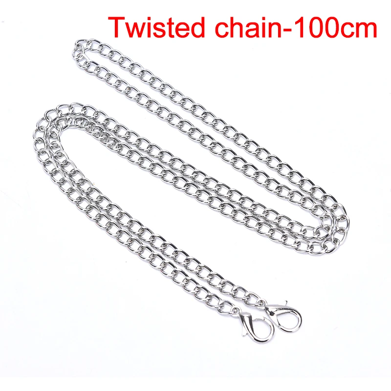 60-120cm Metal Handbag Purse Chain DIY Strap Handle Replacement Chain Shoulder Bag Chain Accessories Bag Spare Parts Metallic