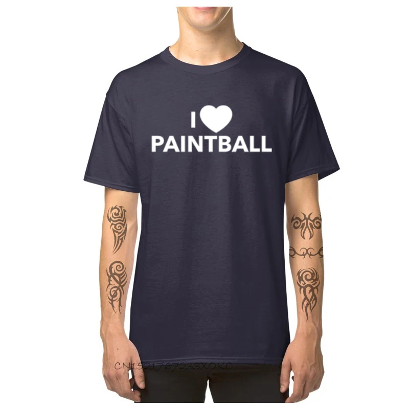 I Love Paintball T Shirts For Men Discount 100% Cotton Fabric Men's T-shirts Summer TShirt Crew Neck Tee Shirts