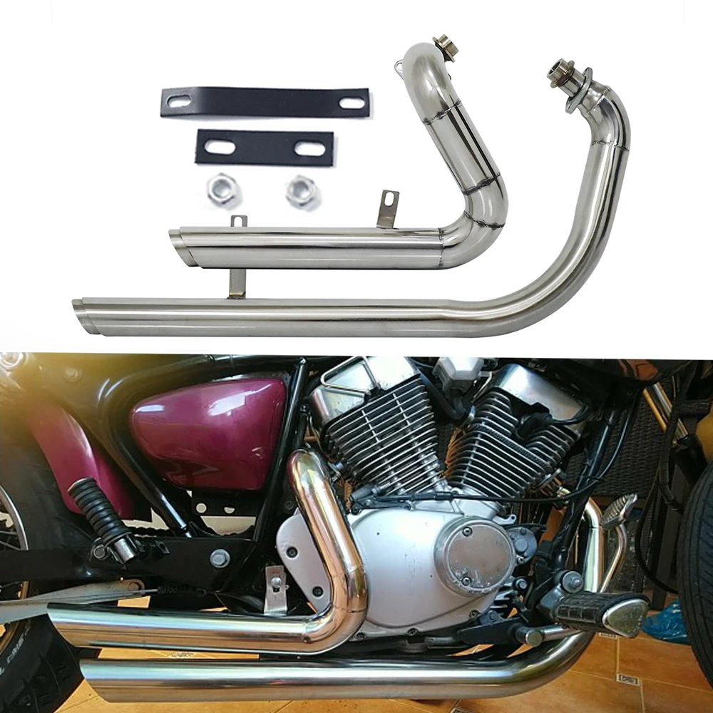 

For Yamaha Virago 250 XV125 XV 125 XV250 XV 250 Motorcycle Slash Cut Full Exhaust System Pipe With Muffler Silencer