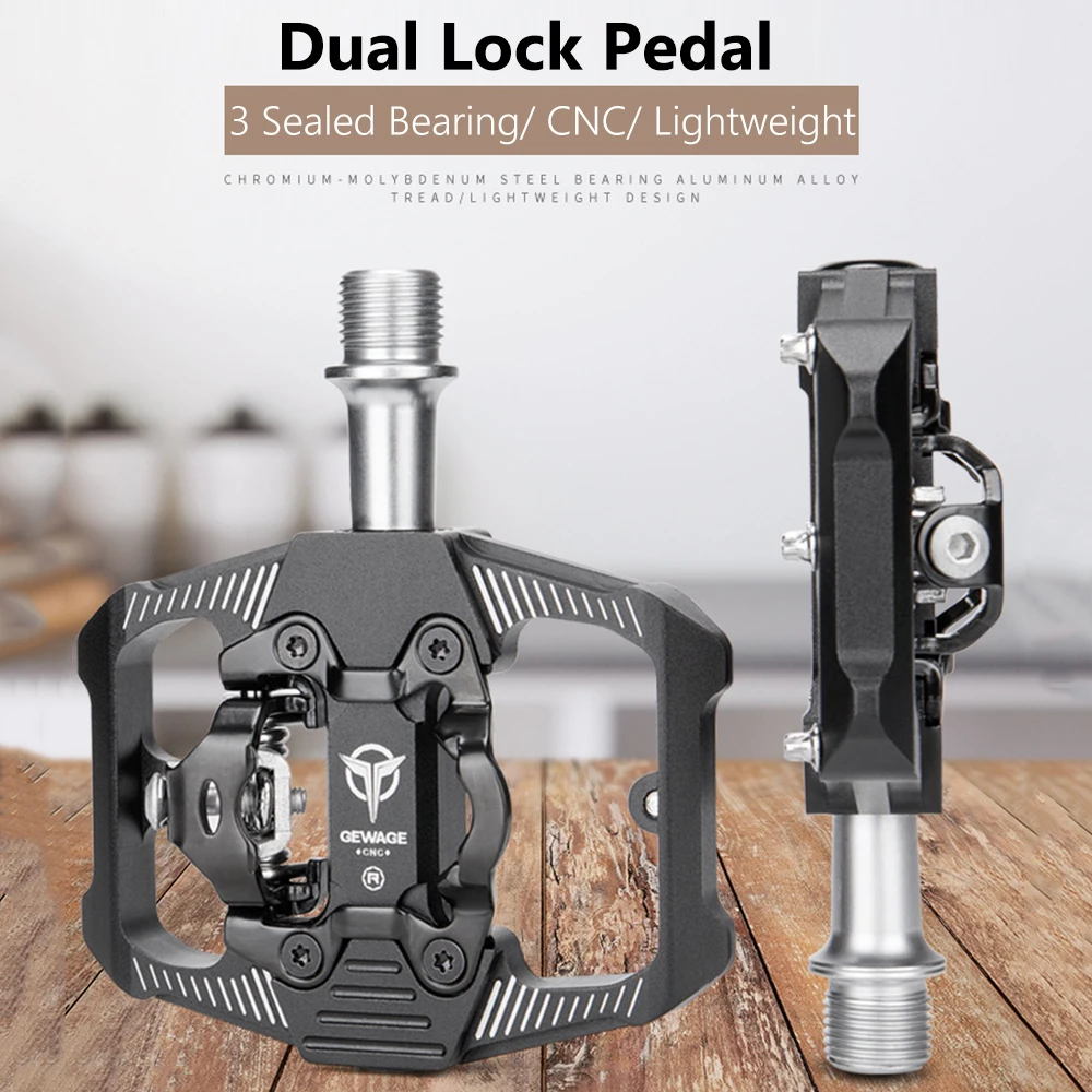 

Bicycle Parts Pedals SPD Self-lock Pedal With Cleat 3 Dual Sealed Bearings Platform for MTB Mountain Bike Road Bike Dual Pedals