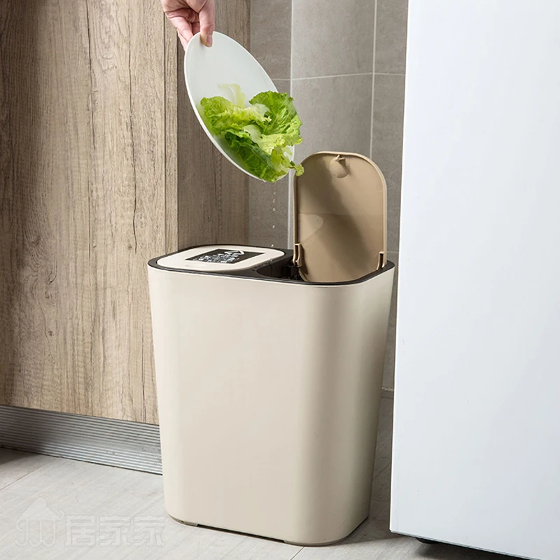 Double barrel classification trash can Dry and wet separation garbage can living room kitchen bathroom large trash bin mx9151040