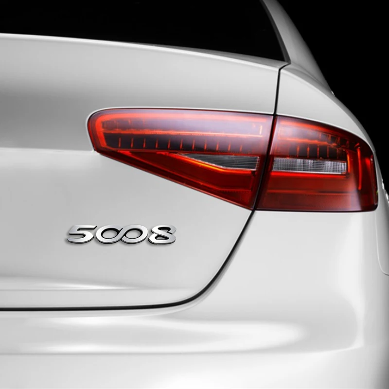 3D Métal Emblème Badge Voiture Peugeot 5008 - Autocollant Lettres Coffre Arrière Hayon