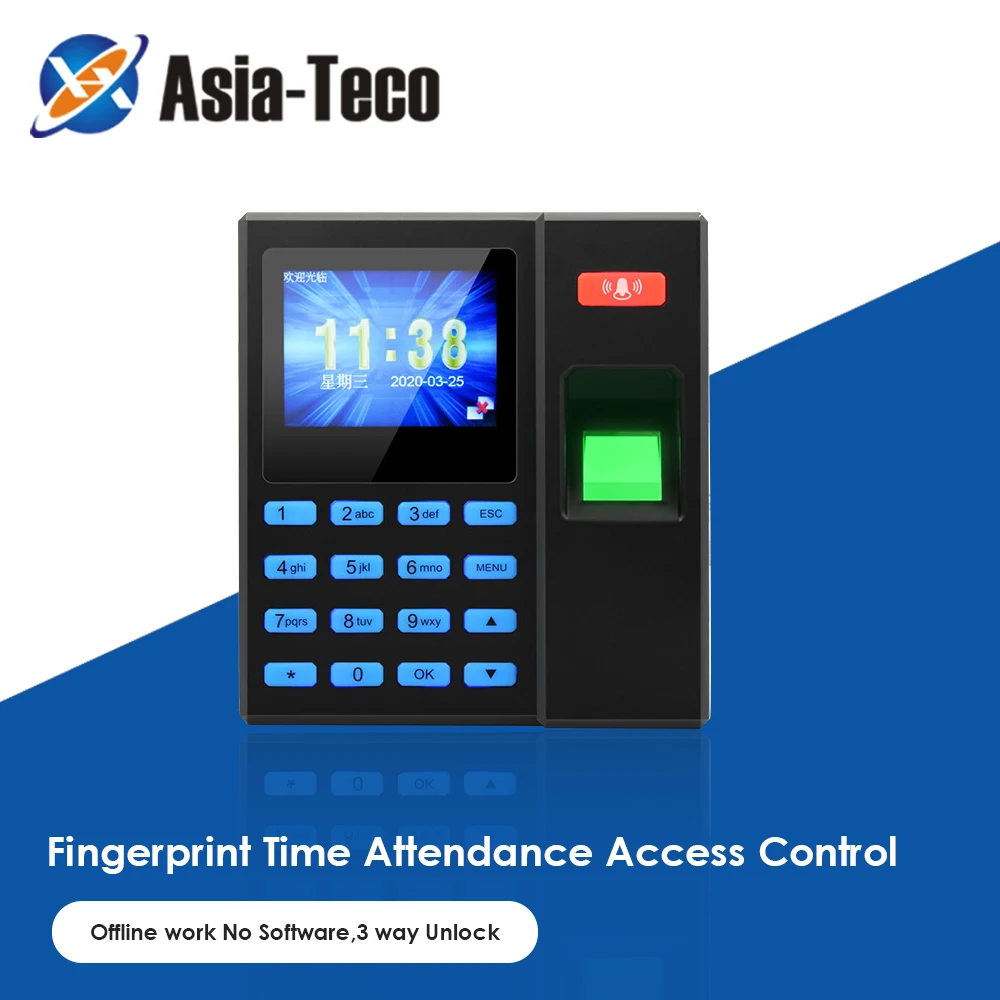 

2.4 Inch Attendance Machine Fingerprint/Password/Rfid Card Recognition Time Clock Employee Checking-in Recorder Multi-language