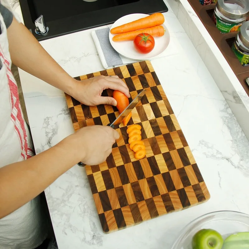 Acacia Wood Cutting Board Rectangle End Grain Butcher Block