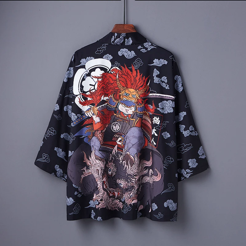 

Summer Japanese Kimono Men Cloak Jacket Harajuku Kimono 2021 Woman Japanese Kimono Streetwear Samurai Yukata Loose Blouse