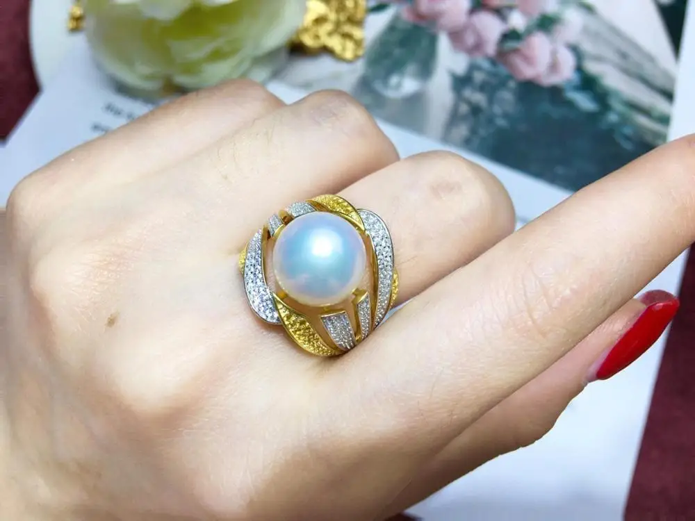 

Party Gorgeous 925 Sterling Silver Adjustable Ring Settings Findings Mountings Parts for Pearl Corals Jade Crystal, 5pcs/lot