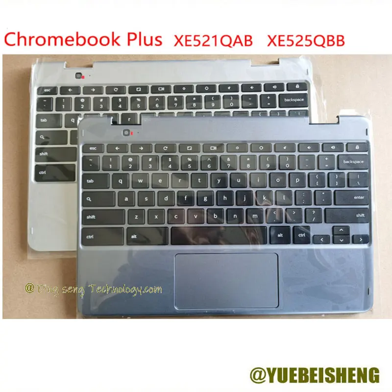 

YUEBEISHENG New/org For Samsung Chromebook Plus XE520QAB 521 XE525QBB Palmrest US keyboard upper cover Touchpad