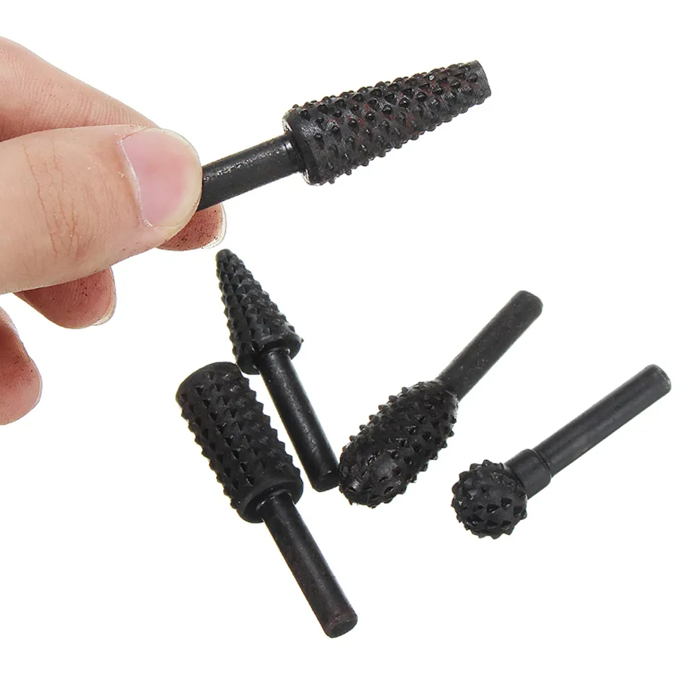 WENXING 5Pcs Engraving Bit Pemotong Penggilingan Burr Rotary Burr Set HSS Rotary File untuk Plastik Kayu Logam Penggiling Listrik cutter