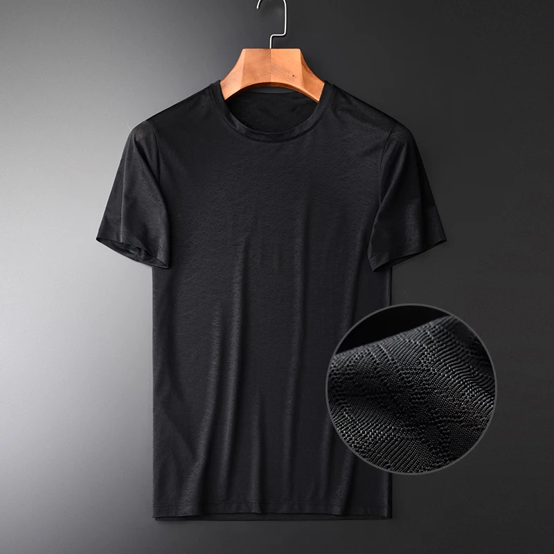 

Summer New O-neck Short Sleeve Slim Fashion Dark Grain Thin And Light Breathable Men's T-shirts Plus Size