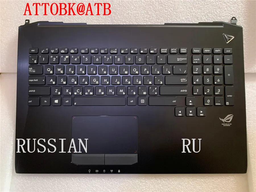 ATTOBK@ATB New Russian standard Laptop palmrest Keyboard for ASUS G750 G750JH G750JM G750JS G750JW G750JX G750JZ with backlight