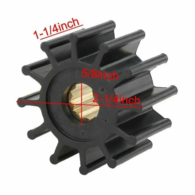 Water Pump Impeller For Volvo =Johnson 09-1027B jabsco 1210-0001 Outboard Motor Black Rubber 12 Blades Boat Engine  Accessorie