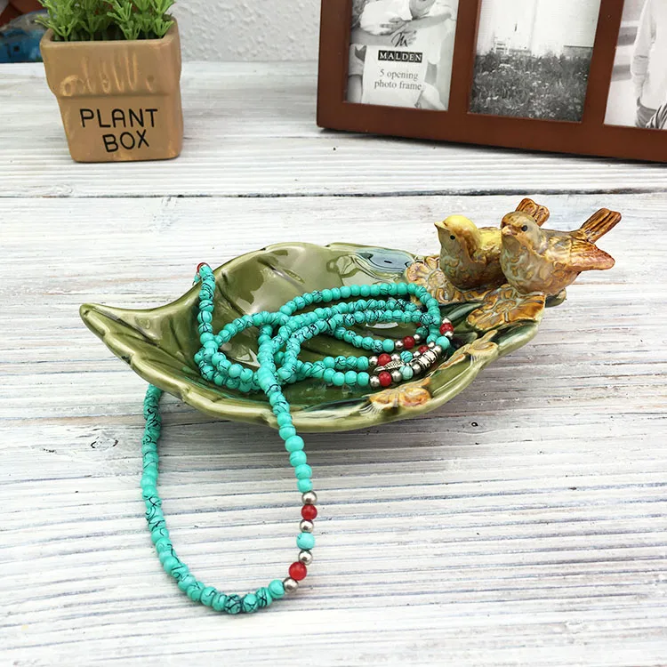 Retro European style ceramic leaf handmade soap box ashtray angel Household Hotel Soap Holder Soap Box