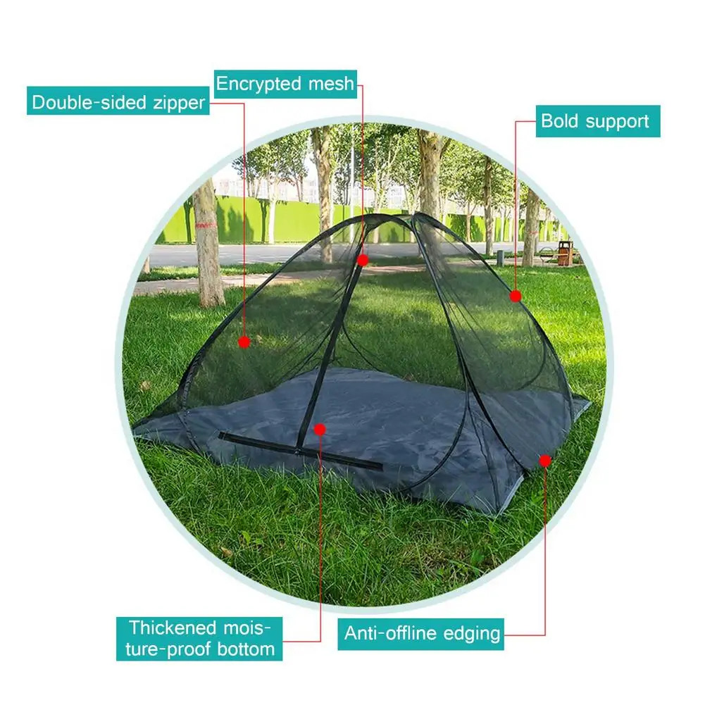 Verão malha tenda dobrável acampamento ao ar livre bug protector tenda mosquito manter inseto longe barraca de acampamento para único acampamento cama