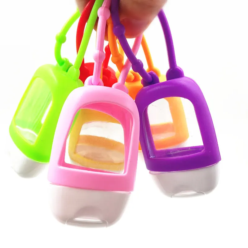 1 Pc 30ml Portable Mini Empty Bottle Traveling Refillable Bottle Silicone Protective Cover Hand Sanitizer Sub Bottle