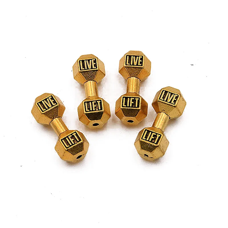 10Pcs 13*20*2MM 4 Color Dumbbell Weightlifting Small Hole Bead Sports Letter Charms For DIY Bracelets Jewelry Handmade Making