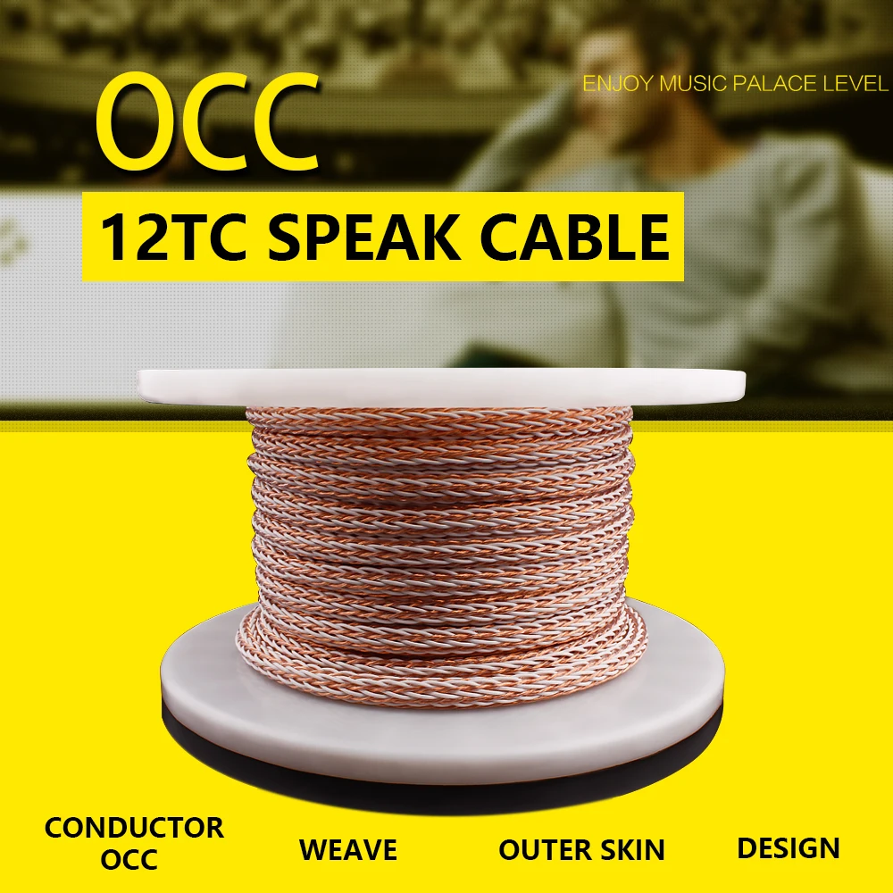 YYAUDIO 12TC Twist Cable OCC Speaker Cable HIFI Audio Loudspeaker Wire Cord DIY 24 Strands