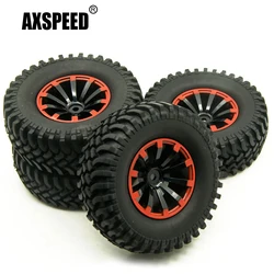 AXSPEED 4 sztuk 1.9 cal stopu aluminium Beadlock felgi piasty 106mm OD gumowe opony dla Axial SCX10 1/10 zdalnie sterowany samochód gąsienicowy części