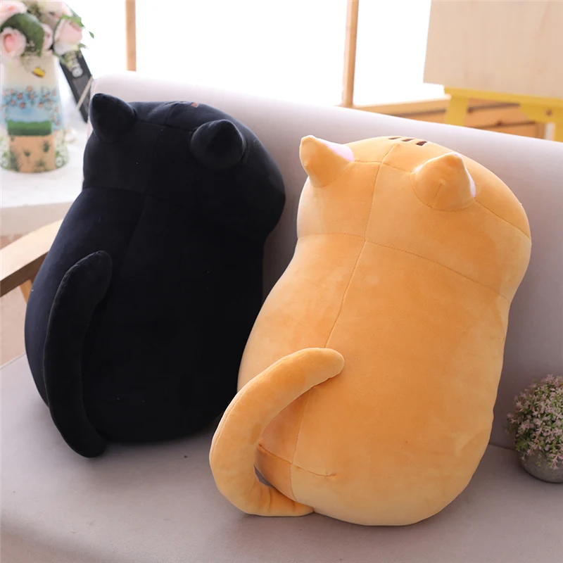 25cm 35cm 50cm Plush Cat Toy White Black Brown Stuffed Animal Cat Plush Throw Pillow Kids Toys Birthday Gift for Children