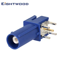 Eightwood RF-Anschluss Fakra C Blau/5005 rechtwinkliger Stecker, Leiterplattenmontage für Auto-GPS-Telematik- oder Navigationssystem, Antennenantenne