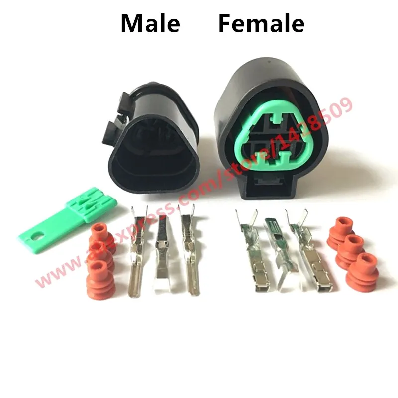 1 Set KUM PB625-03027 PB621-03020 3 Pin Female And Male Auto Connector Headlight Socket