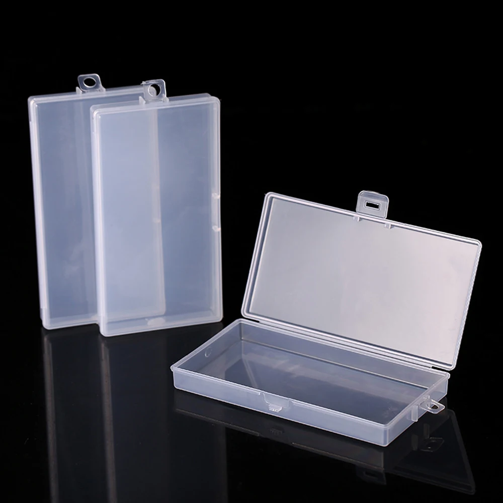 1Pc Mini Plastic Box Rectangular Box Clear Box Packing Box Storage Box Dustproof Jewelry Storage Case Container Desktop Organize