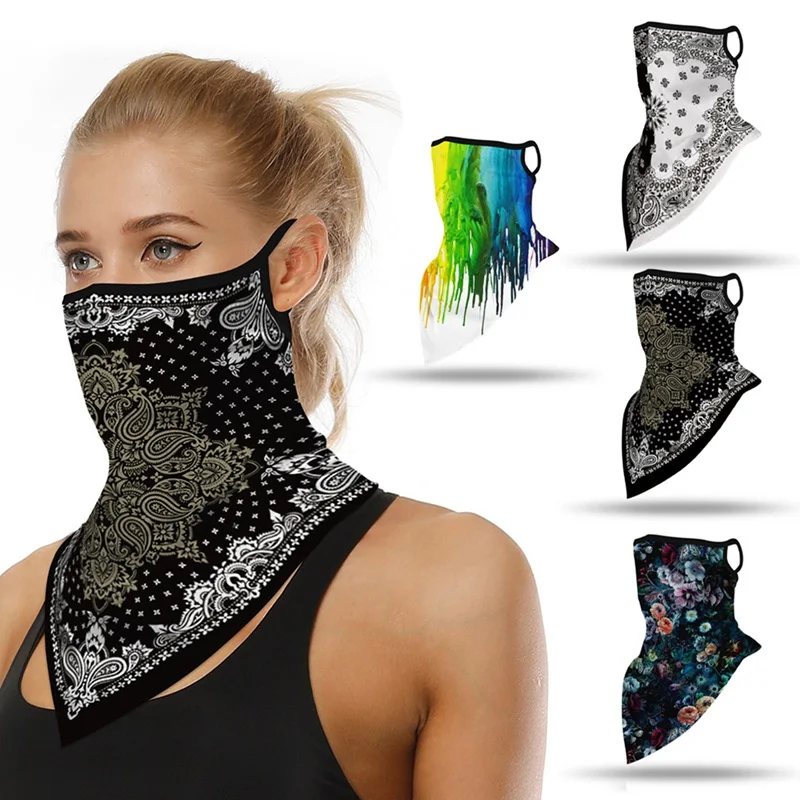 Floral Print Motorcycle Bicycle Bandana Face Mask Riding Camping Cycling Tube Head Scarf Neck Gaiter Face Shield Mouth Cover