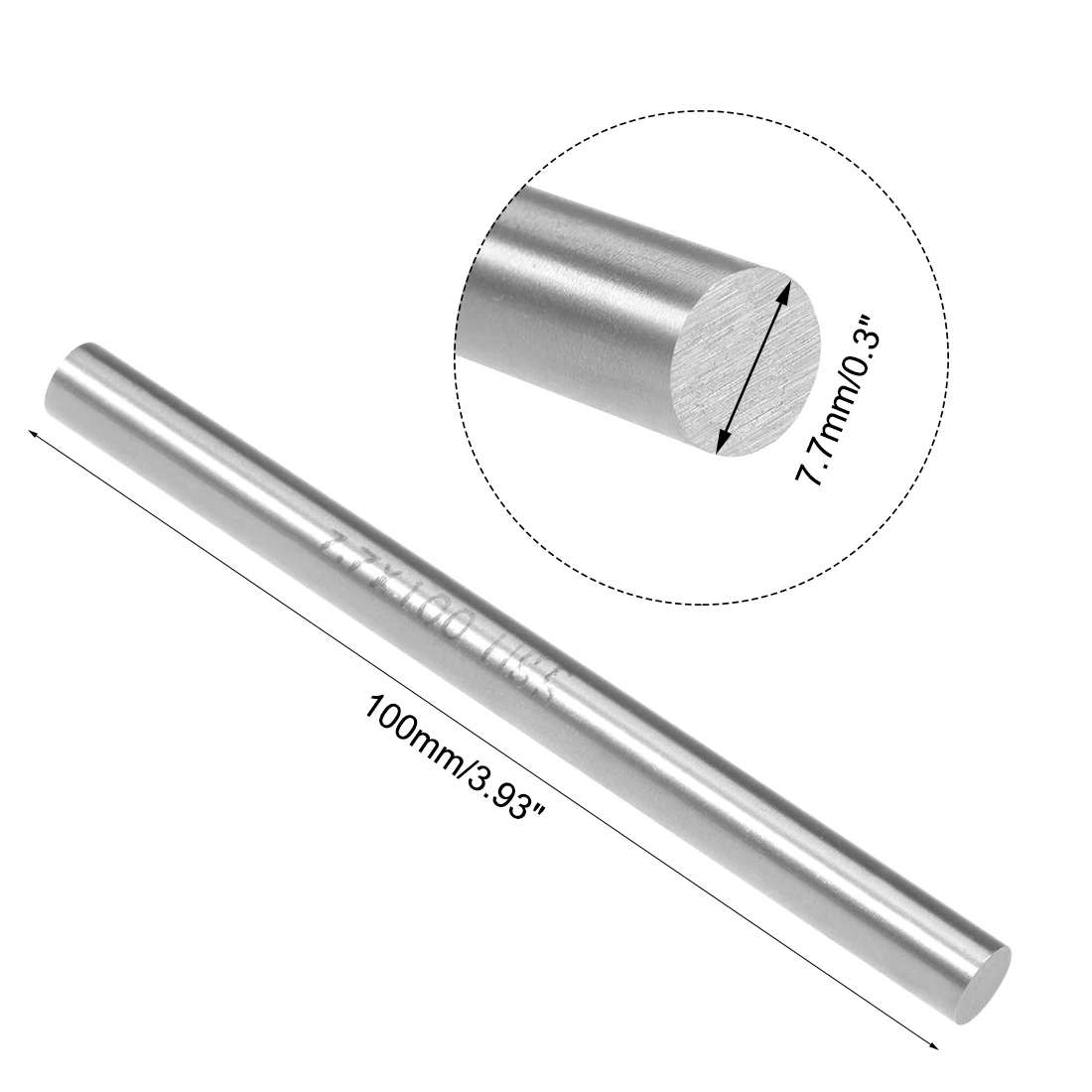 uxcell Round Rod 7.7mm Diameter 100mm Length HSS Lathe Bar Stock DIY Craft Tool 5 Pcs