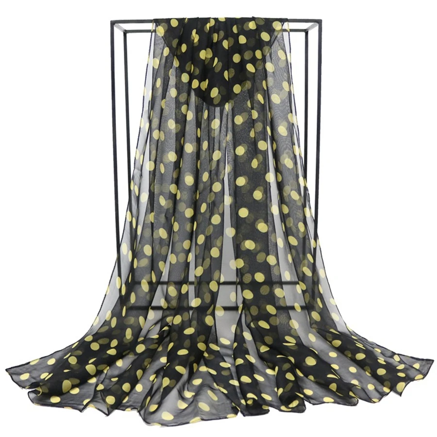 Speelk yepyeni Polka Dot Georgette ipek eşarp kadın moda nokta eşarp ve sarar kadın uzun açık şal toptan