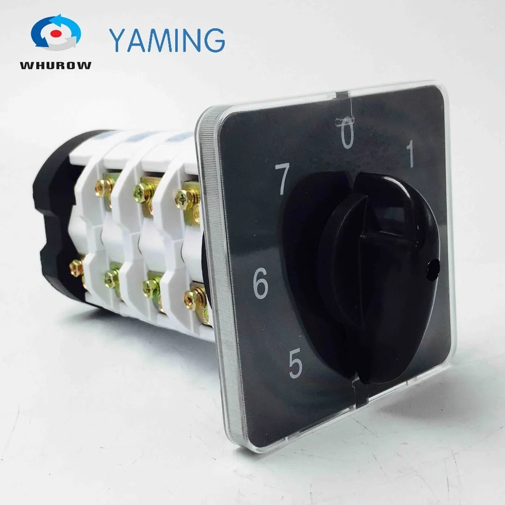 7 Position Rotary Changeover Switch Four Poles 75A Universal Cam Manual Transfer Selector High Voltage YMZ12-75/4