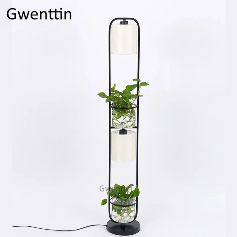 Modern Plant Floor Lamp Led Glass DIY Standing Light Fixtures Nordic Stand Light for Living Room Bedroom Home Decor Luminaire