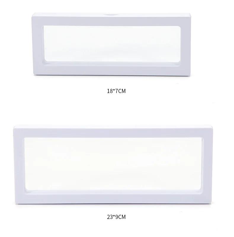 PE Film Jewelry Storage Box 3D Packaging Case Gemstone Free Stand Floating Frame Membrane Ring Earrings Necklace Display Holder