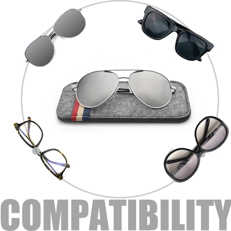 Oversize Felt Sunglasses Box Compatibilidade Colorido Glasses Bag Soft Lunettes Frame Glasses Case Elastic Band Glasses Box