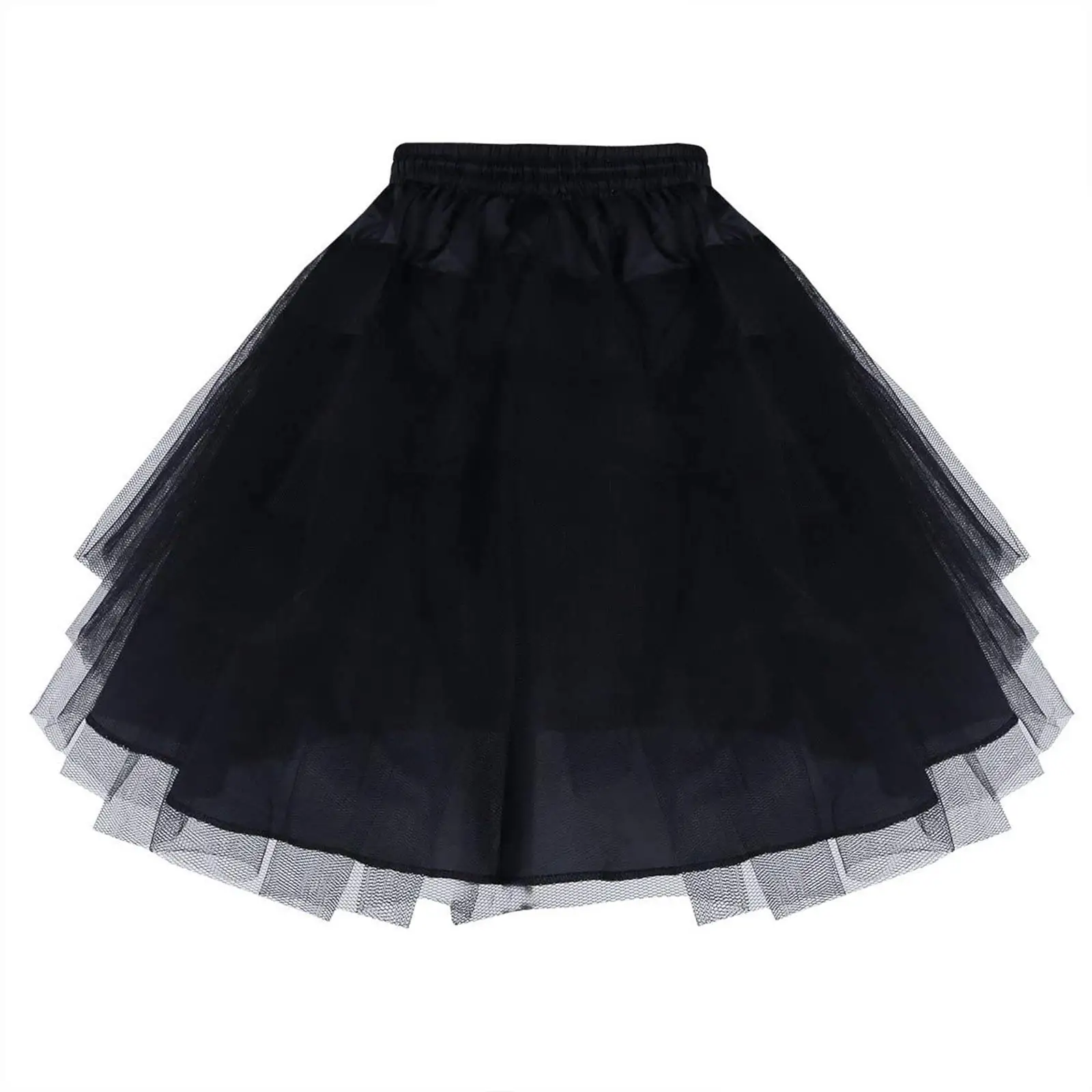 Affordable Hoopless Petticoat for Girls Kids 3 Layers Net Crinoline Slip Underskirt Evening Wedding Party Dress