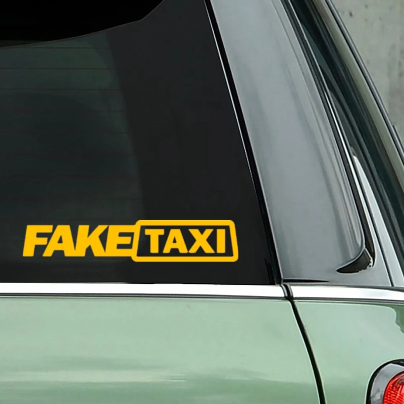 40547# Die-Cut Vinyl Decal FAKE TAXI Car Sticker Waterproof Auto Decors on Car Body Bumper Rear Window