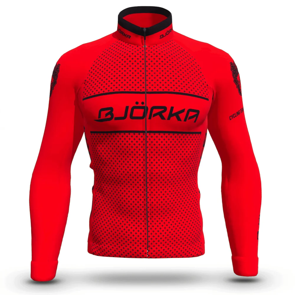 BJORKA 남성용 긴 소매 사이클링 저지, Maillot Thermique Ciclismo Homme 사이클리스트, 따뜻한 양털 의류, 자전거 상의, 겨울