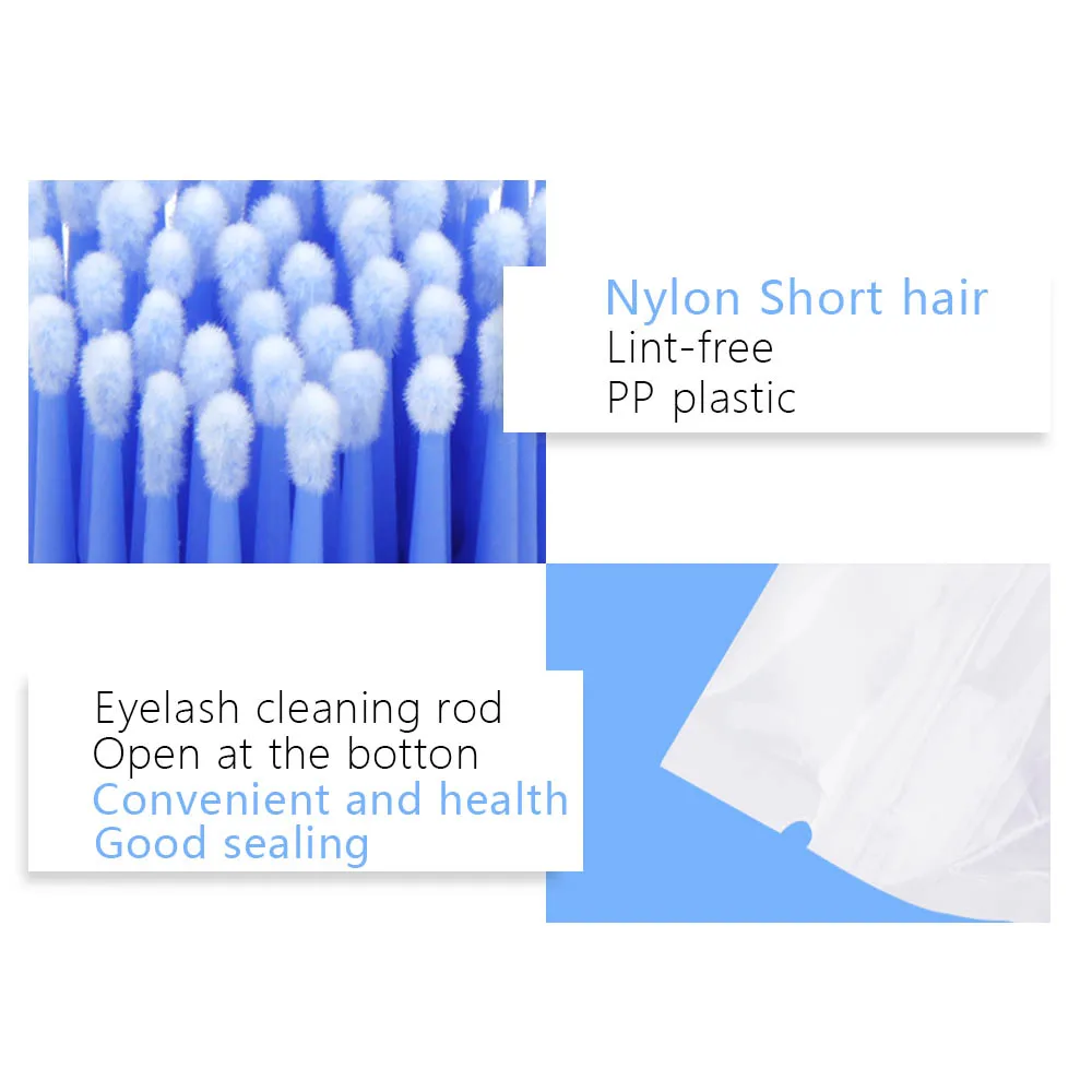 100/500/1000PCS Eyelash Brushes Cotton Swab Micro Individual Eyelashes Microbrush Removing Cleaning Lash Extensions Accessories