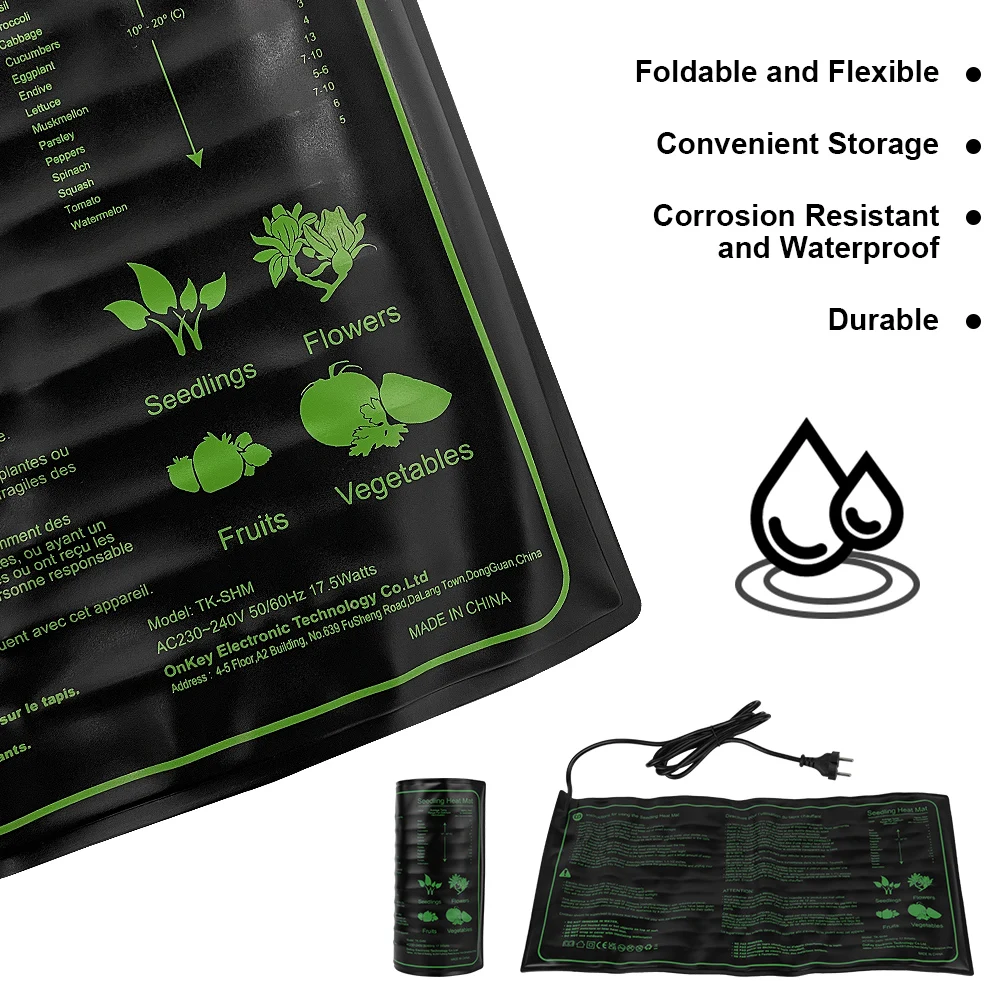 Seedling Heating Mat Greenhouse Waterproof 50x25cm Plant Seed Germination Propagation Clone Starter Pad