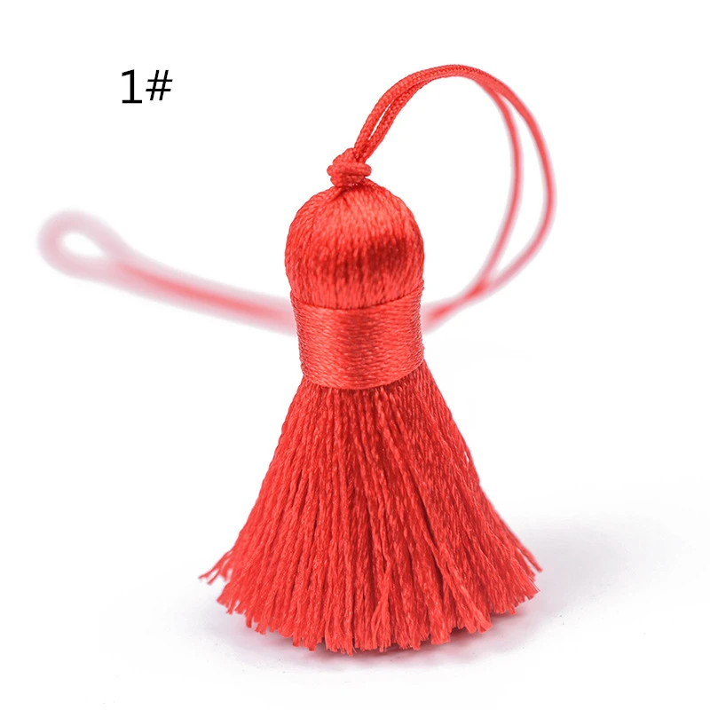 5Pcs Mini Rayon Tassels Pendant Bookmarks Clothes DIY Decorative Accessories Car Key Bag Pendant DIY Craft Tassel Fringe 3.5cm