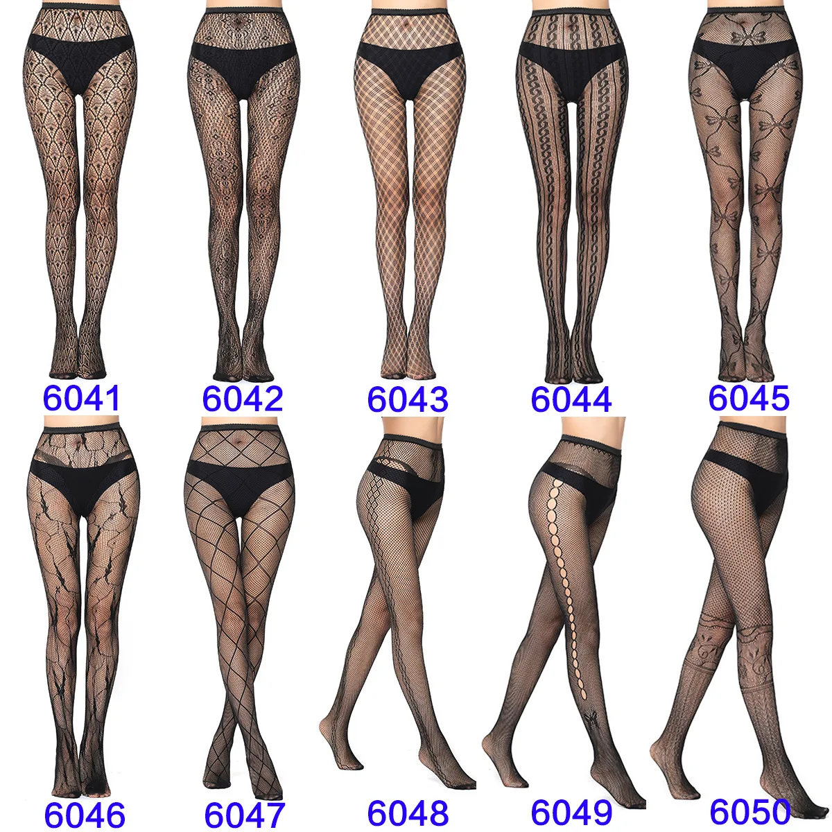 Summer Women Mesh Pantyhose Sexy Hollow Sheer Tights Gothic Lace Sexy Lingerie Girls Black Fishnet Stockings Over Knee Stocking