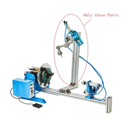 Cilindro pneumático Stroke Torch Holder, Posicionador de soldagem, Peças de mesa giratória, Braçadeira titular, Tocha de soldagem ajustável com trilho deslizante