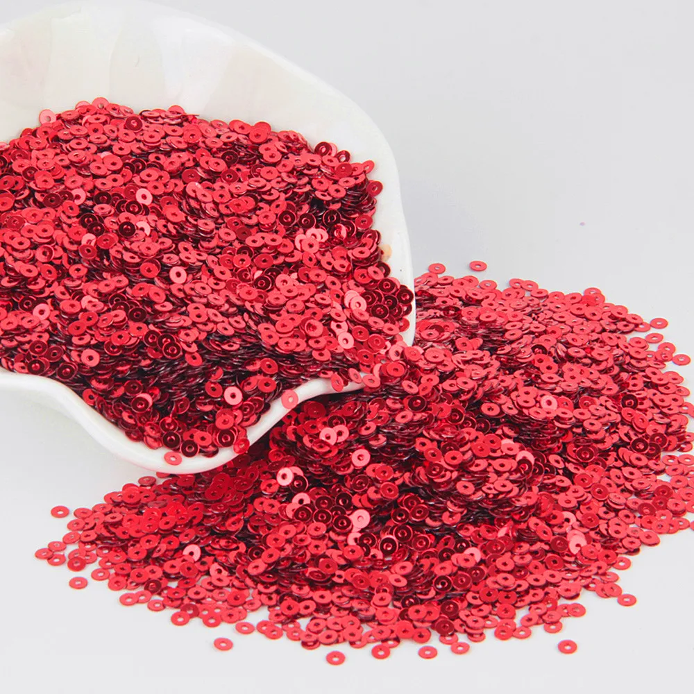 Paillette Red Sequin 3mm-25mm PVC Loose Sequins Paillettes Nail Art Scrapbooking Sewing DIY Wedding Decorat Lentejuelas