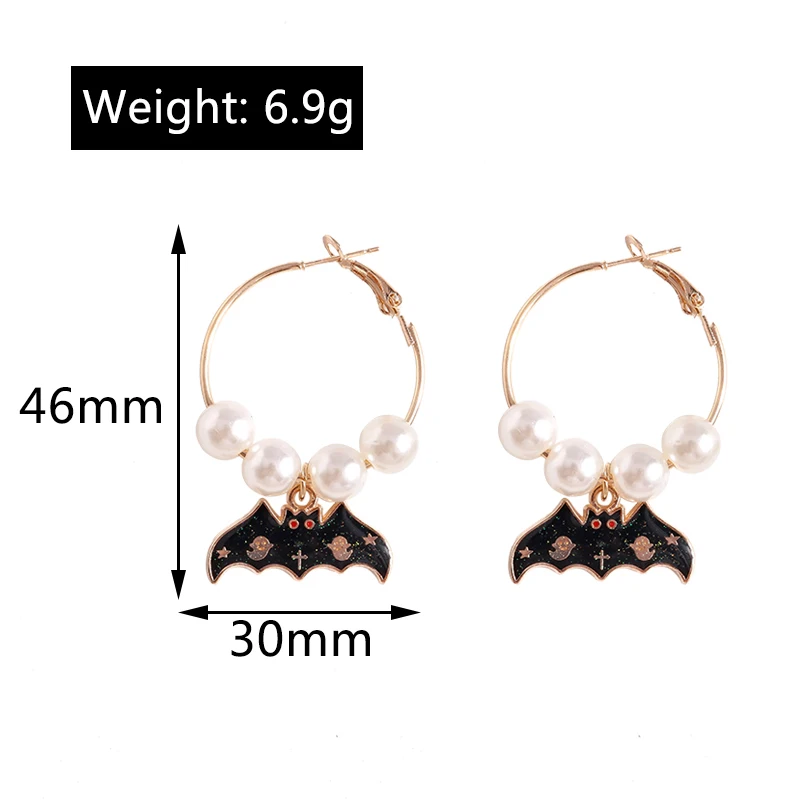 Trendy Halloween Tropfen Ohrringe Für Frauen Mond Tod Geist Kürbis Skelett Baumeln Ohrringe Party Zubehör Lustige Schmuck Geschenke – Detail 25